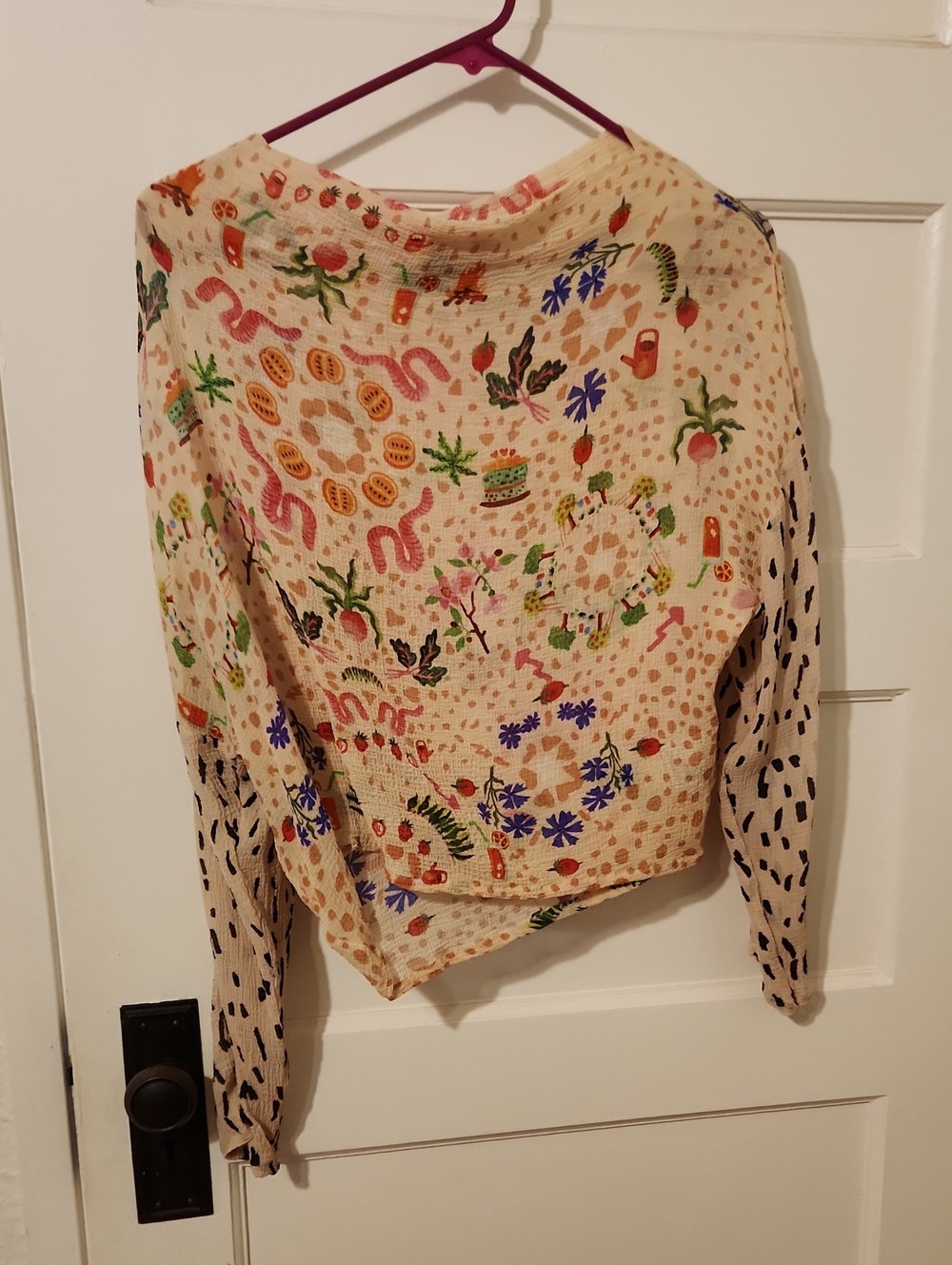 Anntian Silk Garden Print Top